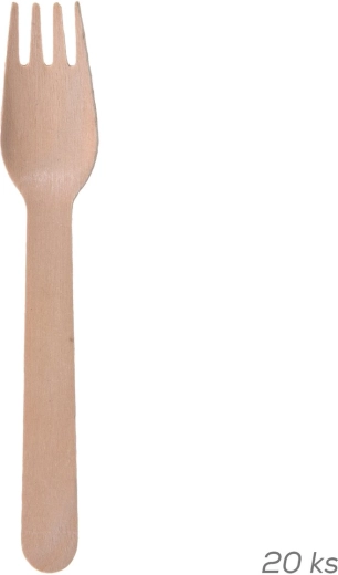 Dřevěná vidlička Nature 15,5 cm (20 ks)