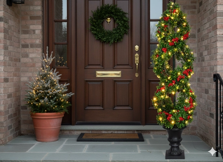 Vánoční stromek s LED osvětlením 150 cm s jeřabinami