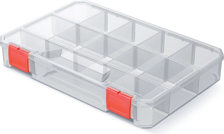 Organizér SQR BOX s transparentním víkem 27,5 × 18,6 × 4,1 cm