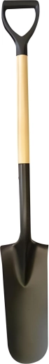 Rýč štychar s dřevěnou násadou a rukojetí ve tvaru Y, černý