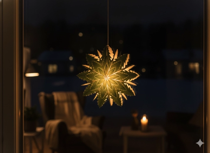 Papírová dvouvrstvá hvězda 50 cm zelená