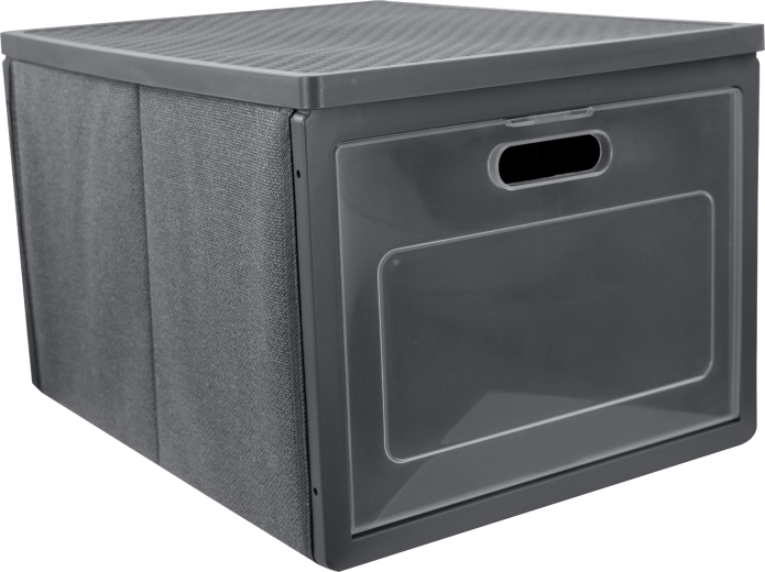 Šedý skříňový organizér s předními dvířky 41 × 31 × 25 cm