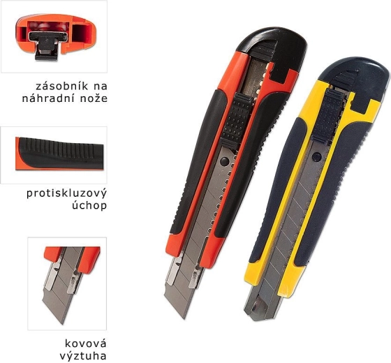 Odlamovací nůž s kovovou vodicí lištou 18 mm CONCORDE