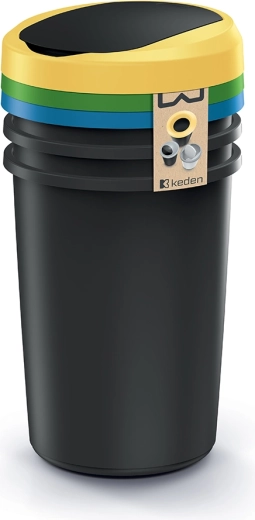 Odpadkový koš na tříděný odpad Compacta R Flap set 3×40 l