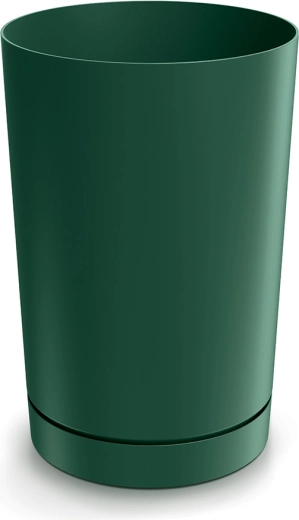 Květináč TUBO 30 cm s podmiskou – tmavě zelený