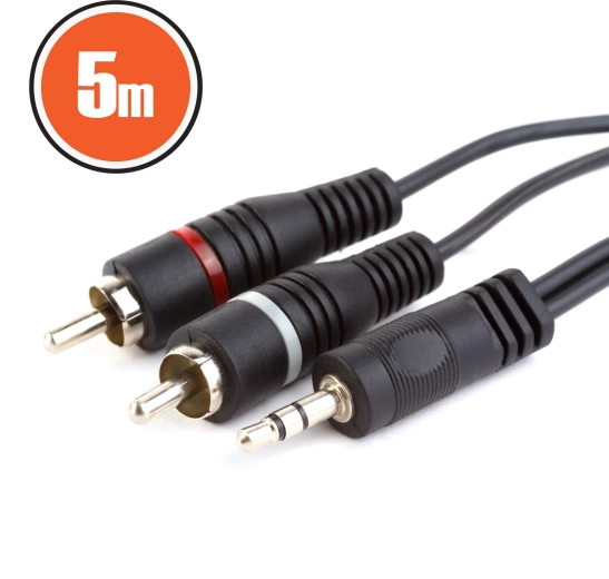 Audio kabel RCA na 3,5mm stereo jack, 5 m