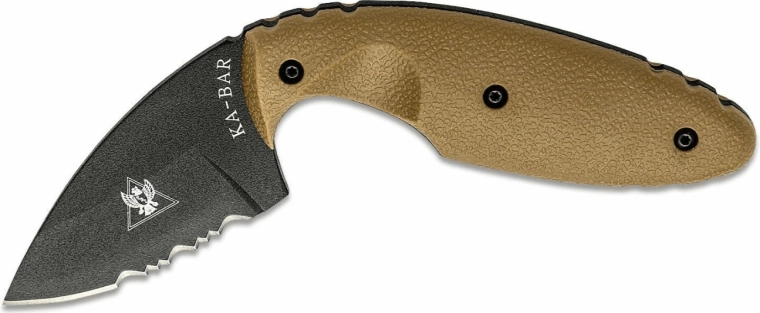 Taktický nůž KA-BAR TDI Original, částečně zubaté ostří, pieskovo-hnědý Zytel, pouzdro