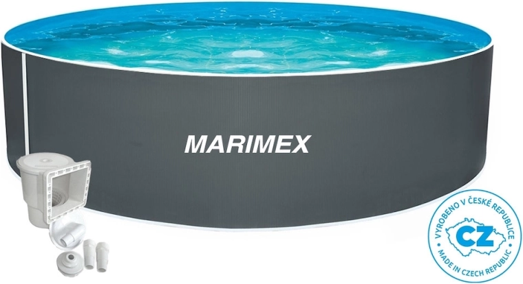 Marimex bazén Orlando 3,05 × 0,91 m s průchodem pro skimmer Olympic, šedý motiv