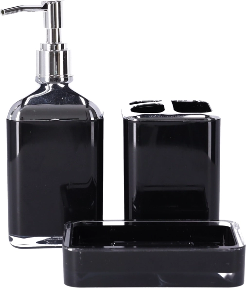 Koupelnová sada 3 ks BERRETTI, černá + chrom