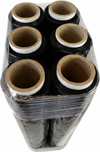 Fólie stretch černá 23 µm, 6× role 1,5 kg
