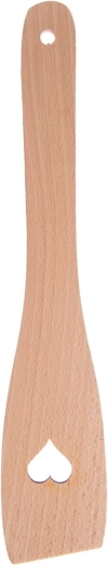 Dřevěná obracečka rovná 30 cm s motivem srdce