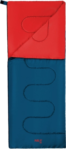 Dekový spací pytel NILS Camp červeno‑modrý