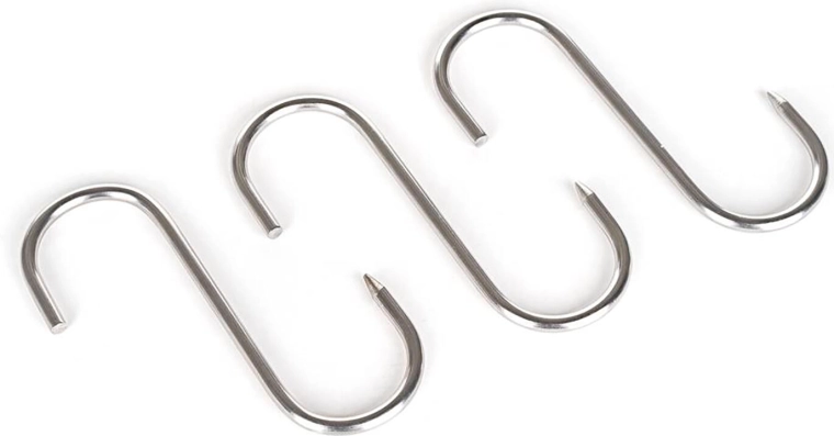 Nerezový háček do udírny AKCENT 12 × 7,5 cm, průměr 5 mm (3 ks)