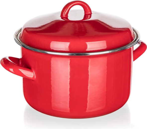 Smaltovaný hrnec s poklicí 20 cm 3,4 l červený MILTON