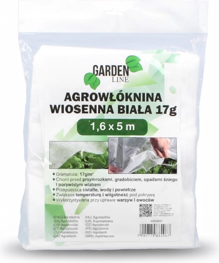 Zahradní netkaná textilie jarní bílá 1,6 × 5 m, 17 g/m²