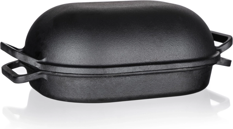 Oválný litinový pekáč s poklicí