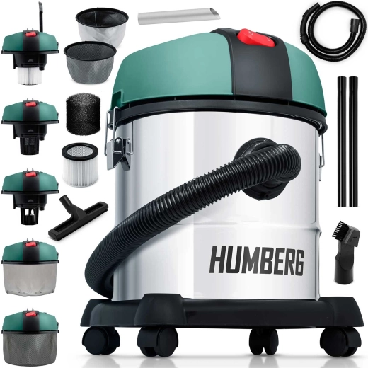 Humberg průmyslový vysavač na mokré i suché vysávání 20 l 1200 W