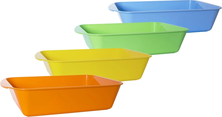 Obalovací miska z plastu 34 × 25 × 7 cm, mix barev