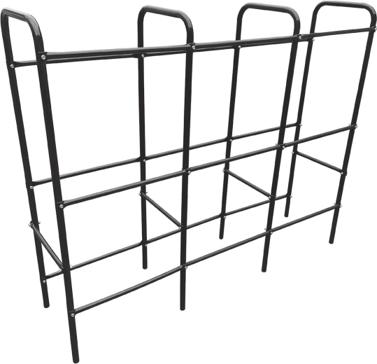 Kovový regál na přepravky 144 × 33 × 116 cm, černý
