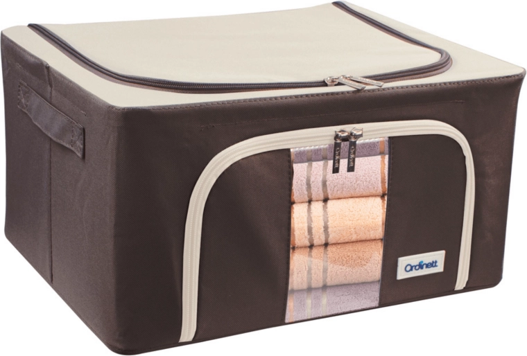 Textilní úložný box Kamai Gio Style s předním okénkem a bočními uchy, 24 l