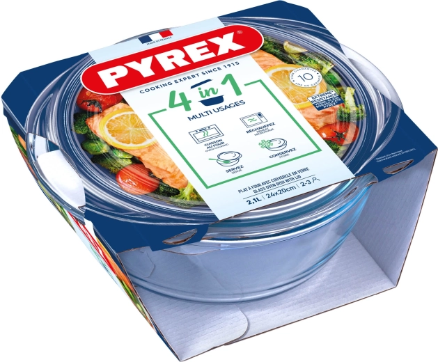 Skleněná zapékací mísa s víkem PYREX 2,1 l