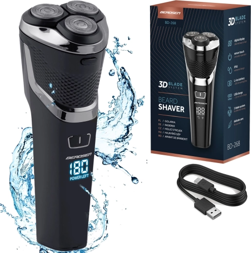 Elektrický rotační holicí strojek BERDSEN černý