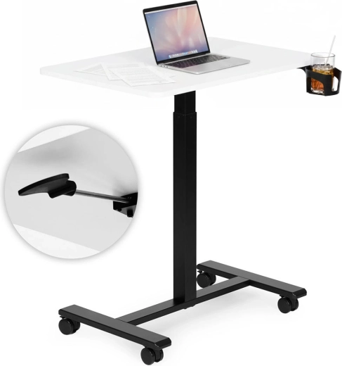 Mobilní výškově nastavitelný stolek na notebook ModernHome 70 × 48 cm bílý