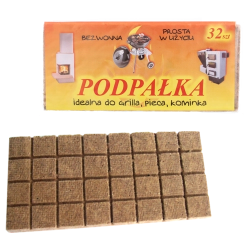 Šedé podpalovače v kostkách