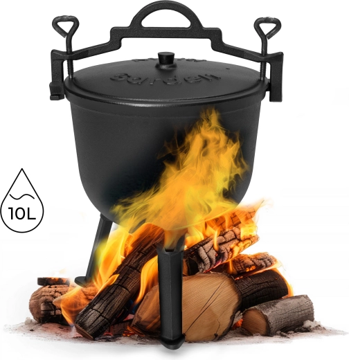 Litinový stojící kotlík 10 l na oheň MULTIGARDEN
