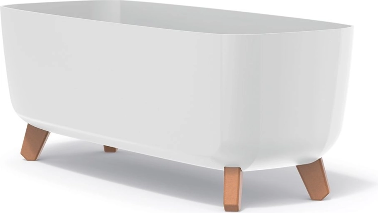 Květináč na nožkách GRACIA CASE 58 cm – bílý plastový truhlík