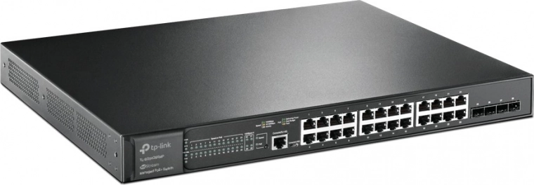 tp-link jetstream sg3428xmp spravovatelný gigabitový poe+ switch 24× rj45 a 4× sfp+ 10g