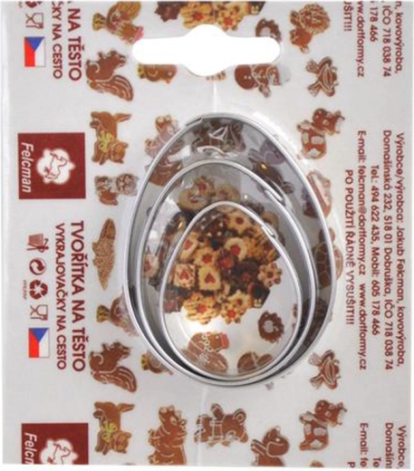 Sada vykrajovátek na velikonoční cukroví – vajíčka, 3 ks