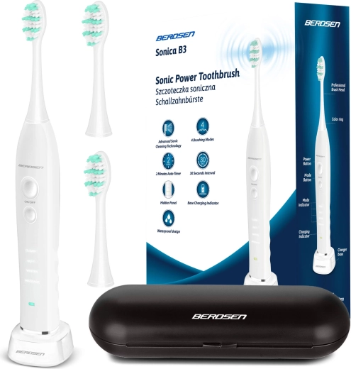 Sonicare zubní kartáček s pouzdrem bílý BERDSEN Sonica B3