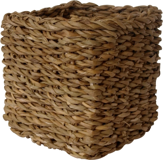 Hranatý vysoký košík z mořské trávy 22 × 22 × 17 cm