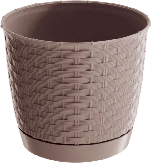 Květináč Ratolla Round 25 cm mocca s miskou