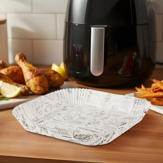 Bewello pečicí papír do horkovzdušné fritézy, čtvercový, 23 cm, 50 ks