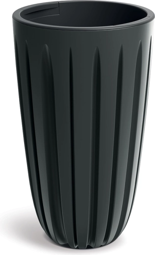 Květináč Wario 29 cm uhelný s vnitřní vložkou