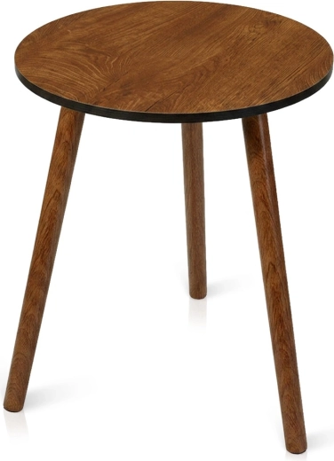 Kulatý konferenční stolek v hnědé barvě 40 × 40 × 41 cm