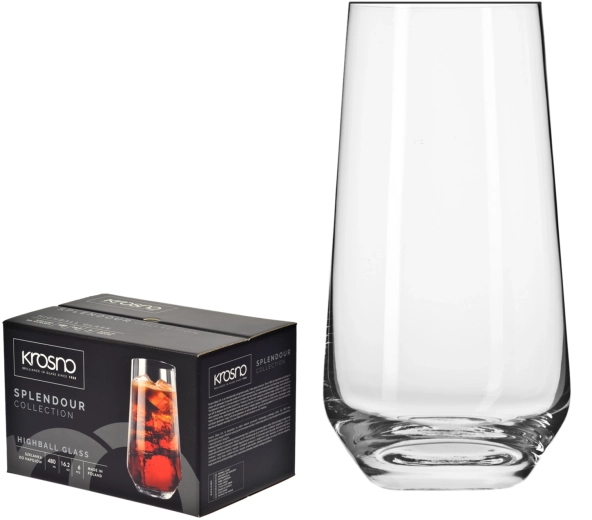 Vysoké sklenice na nápoje SPLENDOUR 480 ml, 6 ks – Krosno