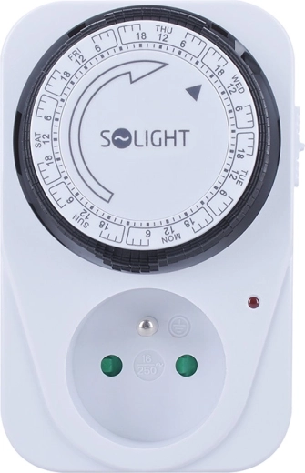 Solight mechanický týdenní časový spínač do zásuvky
