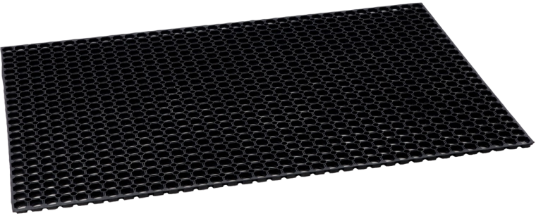 Gumová rohož s včelí pláství 100 × 150 cm, černá