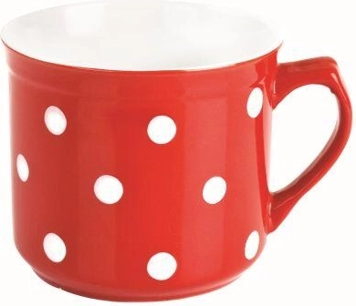 Keramický hrnek 660 ml s puntíky červený