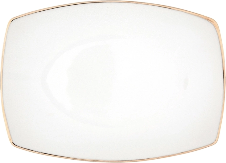 MariaPaula Moderna čtvercový servírovací talíř zlatý okraj 24 cm