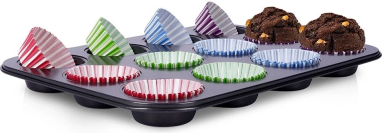 Forma na muffiny s papírovými košíčky, 12 formiček