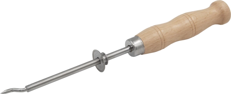 Kruhový otvírák na konzervy z nerezu s dřevěnou rukojetí, 24 cm