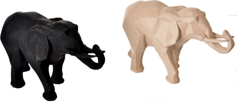 Dekorativní figurka slona GEO z polyresinu, matná, 25 cm (2 varianty)
