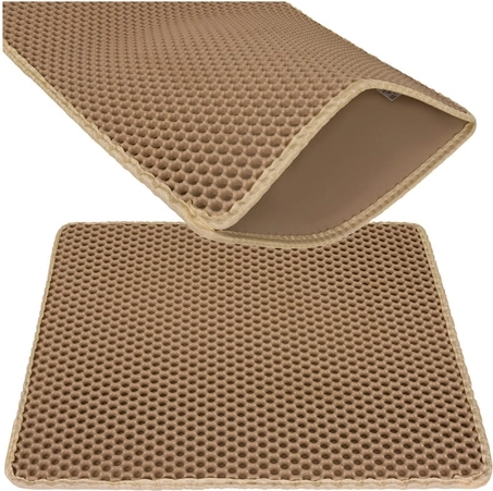 Purlov béžová dvouvrstvá podložka pod kočičí toaletu 60 × 45 cm