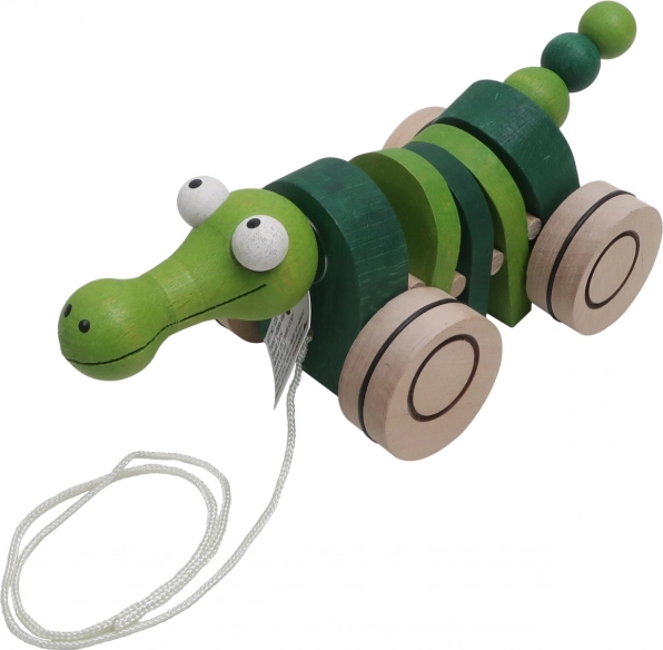 Dřevěná tahací hračka Krokodýl