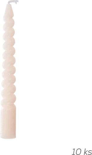 Dekorativní kroucené svíčky růžové 10 cm, 10 ks