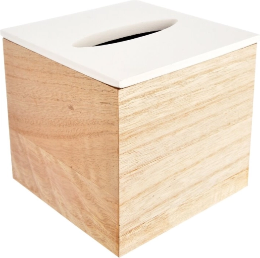 Box na papírové kapesníky béžovo-bílý 14 × 14 × 13 cm